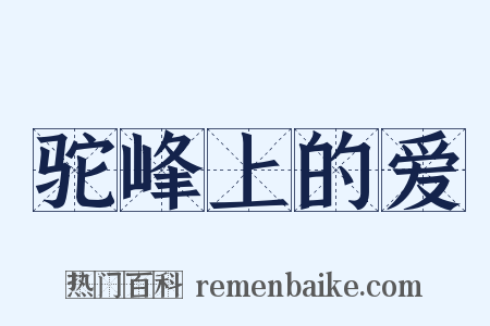 驼峰上的爱是什么意思的图片